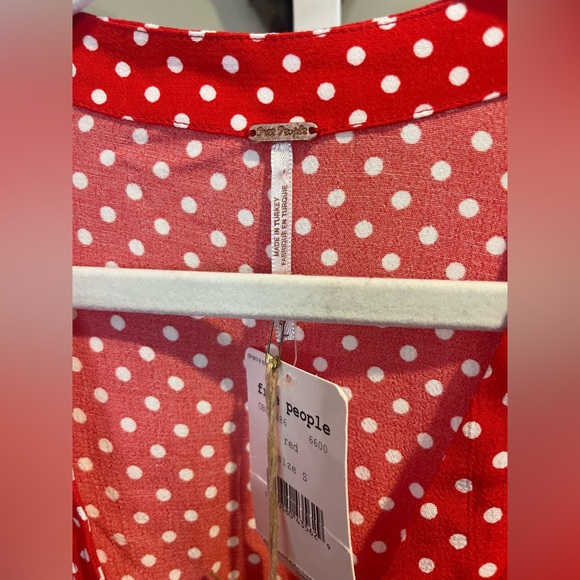 NWT Free People Love Street Polka Dot Blouse - Picture 8 of 9